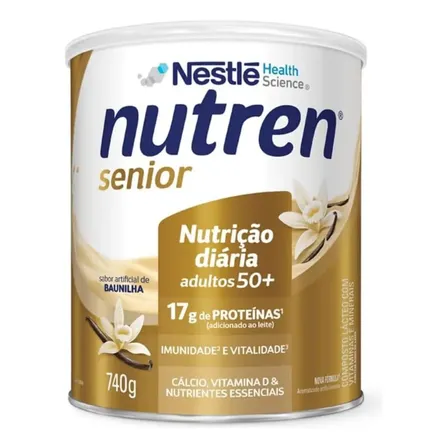 Suplemento en polvo Nutren Carbohidratos de Nutren Senior 50+ sabor vainilla x 740g