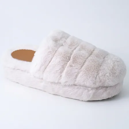 Pantuflas Mujer Peluche Cómodas Pantys Celine Blanco Liso 39/40