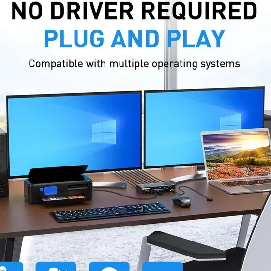Monitores Kvm 2 Ordenadores, Doble Monitor, Compatible Con U