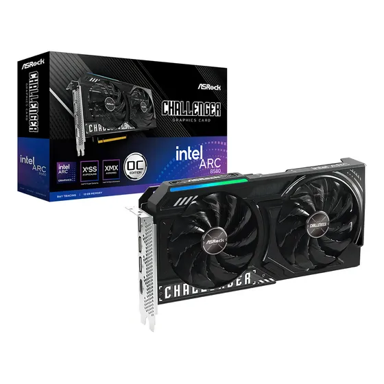 Placa de Video ASRock Intel Arc B580 Challenger 12GB GDDR6 192Bit Dual Fan HDMI 3xDP PCIe 4.0 B580CL12GO