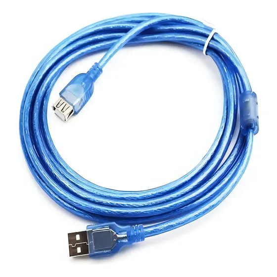 Alargue Usb 2.0 Mallado De 3 Mt Macho Hembra C Filtro Ditron Color Azul Acero