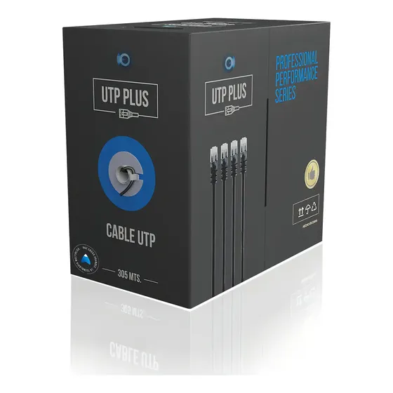 Cable UTP Cat6e 305m Exterior Negro para CCTV y Redes Alta Velocidad