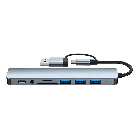 Hub Usb C 8 En 1 Con 3 Usb Y Lector Sd