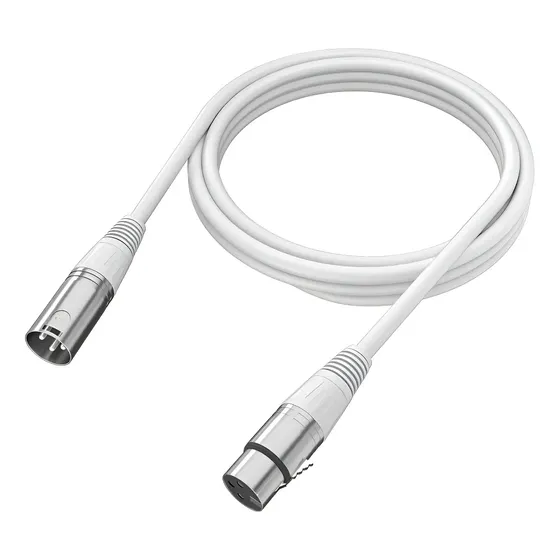 Cable XLR 1.8M Fifine Blanco Profesional para Micrófonos y Audio L9C