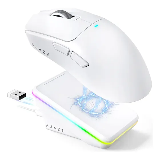 Ratón Gaming Ajazz Aj200pnlmc Inalámbrico 24k Dpi Rgb Base