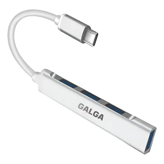 Adaptador Hub Tipo C A 4 Usb 3.0 Macbook Pc Smartphone Galga Color Silver