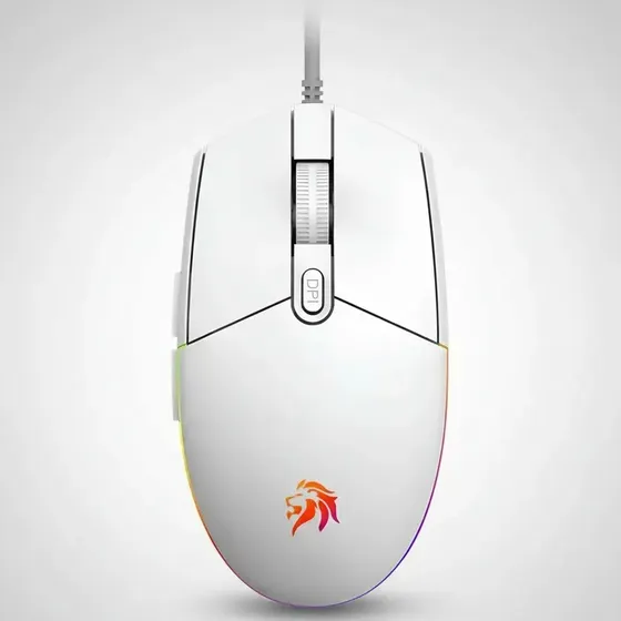 Mouse Gamer 6 Botones Blanco Rgb 3600dpi Usb Netmak Expert BLANCO