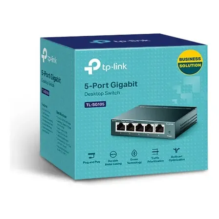 Switch TP-Link TL-SG105 para sobremesa con 5 puertos a 10/100/1000 Mbps