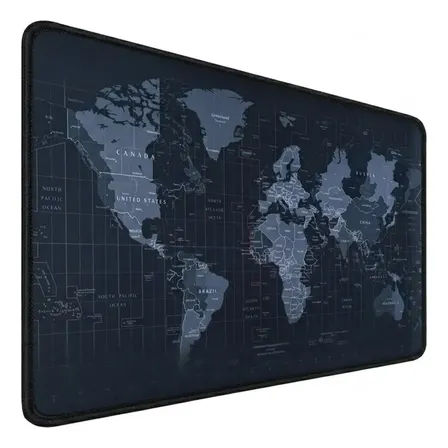 Mouse Pad Gamer Grande 70x30 cm Antideslizante con Diseño de Mapamundi