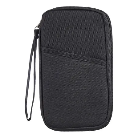 Organizador de Viaje Porta Pasaporte Documentos Celular y Tarjetas con Cierre Color Negro Ideal para Turismo, Vuelos, Vacaciones y Uso Diario Compacto y Liviano Levys Bazar