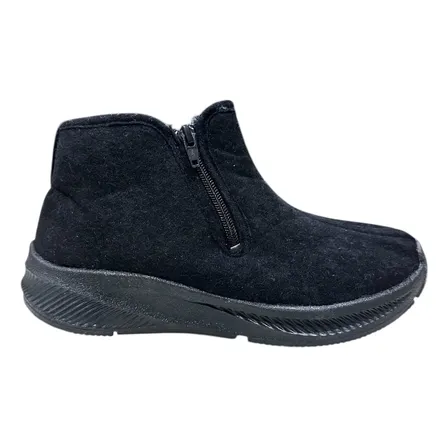 Bota Faraon Mujer Con Dos Cierres Y Piel Corderito Art 65 Negro/microfibra 38