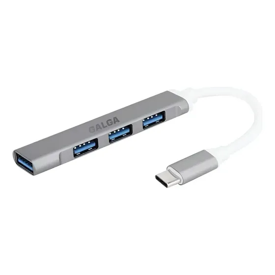 Adaptador Hub Tipo C A 4 Usb 3.0 Macbook Pc Smartphone Galga Color Gray