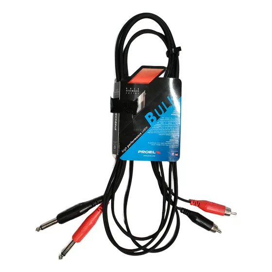 Cable Proel 2 Rca A 2 Plug Mono 6,5 3 Metros