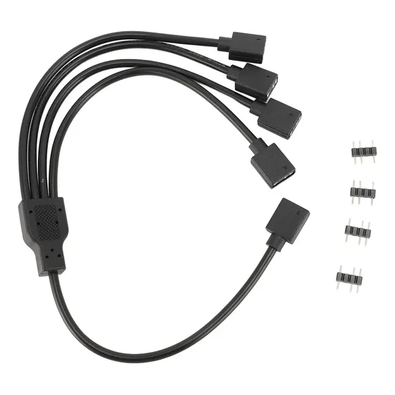 Divisor De Cable De Extensión Argb Negro Y Negro De 1 A 4 He