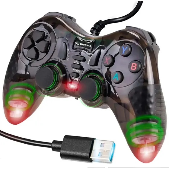 Joystick Dehuka USB para PC con Cable y Vibración