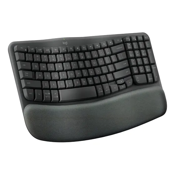 Teclado inalambrico Logitech Wireless Wave Keys Ergo Español Negro