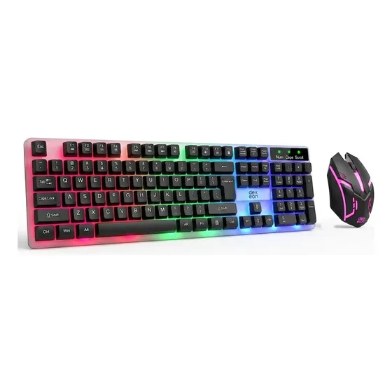 Kit Gamer Teclado Y Mouse Combo Retroiluminado Rgb Dexeon