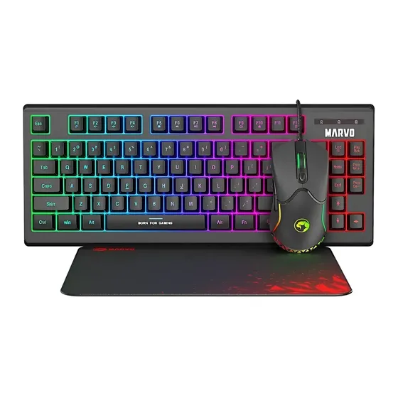 Combo Gamer Marvo CM310 con Teclado, Mouse y Pad Retroiluminado RGB