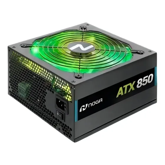 Fuente alimentacion pc 850w Atx luces led Noga Atx-850 Rgb color negro