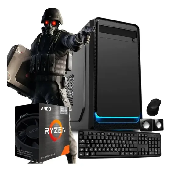 PC Armada Gamer Multimedia AMD Ryzen 3 3200G 4 Nucleos Radeon Vega 8 16GB RAM SSD 512GB Adata Asus A520 Kit Perifericos 600W