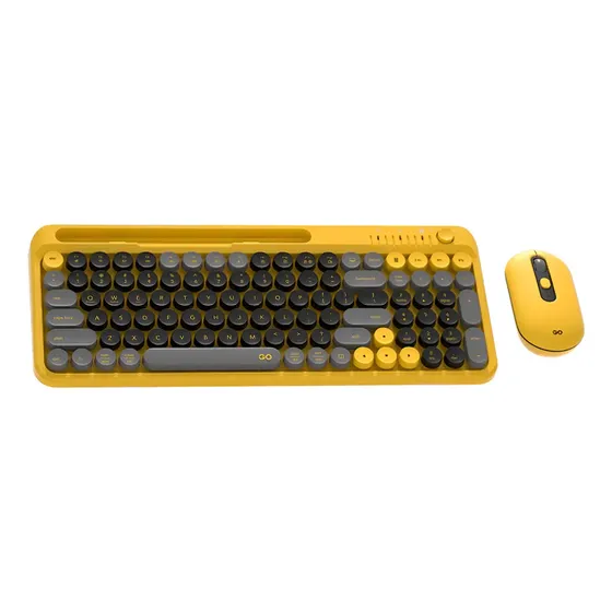 Combo Inalambrico Teclado Y Mouse Fantech Go Mochi 101 Wk899 Amarillo Amarillo
