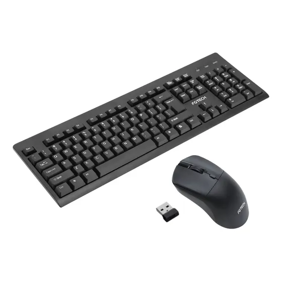 Kit Teclado Y Mouse Inalambrico Fg Tech Español Color Negro