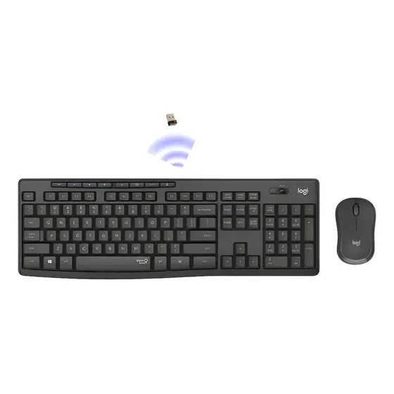 Teclado Y Mouse Logitech Inalambrico Mk295 Combo Silencioso Negro