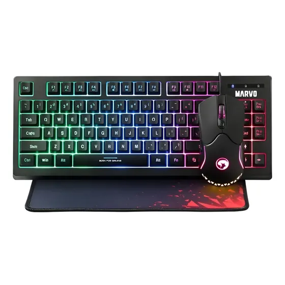 Combo Gaming 3 En 1  Mouse + Mousepad + Teclado Pc Español