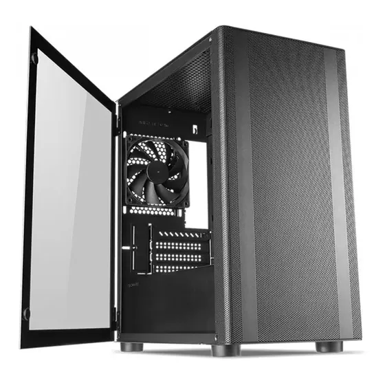 Gabinete Tecware Flatline Mesh Frontal Con 4 Coolers 120mm ! Color Negro