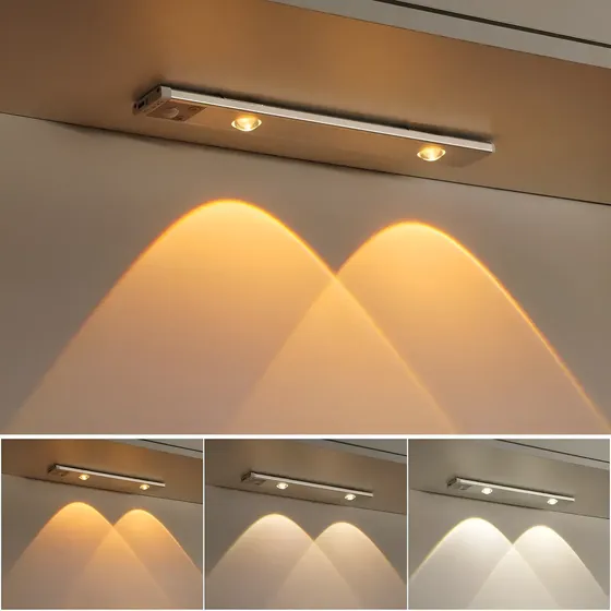 Lámpara Led Para Gabinete, 1 Unidad, Con Sensor De Movimient Plateado