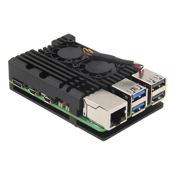 Gabinete Carcasa Raspberry Pi 5 Aluminio Doble Fan Starware