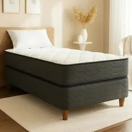 Sommier Y Colchón 1 Plaza Multiflex Happy Nappers Con Almohada 80x190cm