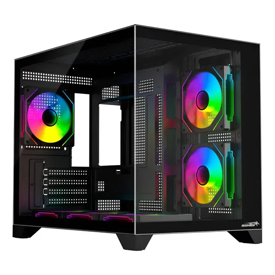 Gabinete Gamer Sentey A20 Pro Argb Pwm 6 Cooler M-atx Negro Gaming