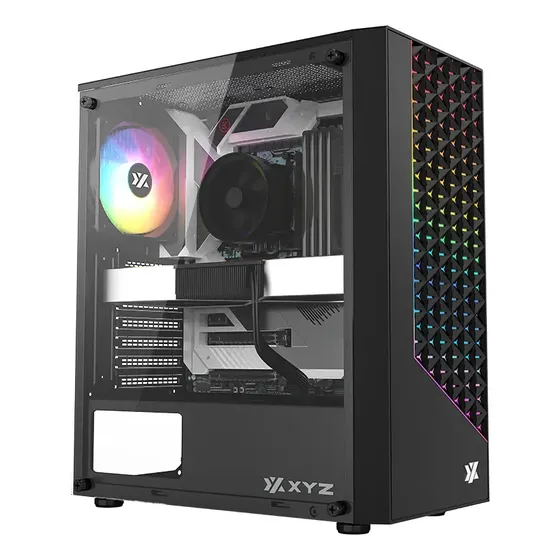 Gabinete Mid Tower Gamer XYZ Portal 200 ARGB ATX Negro Vidrio Templado