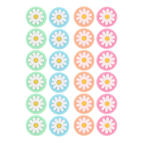 24 Piezas Tapas De Silicona Para Joystick Con Diseño Floral