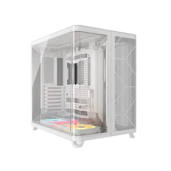 Gabinete Corsair Air 5400 Lx-r Rgb Icue Link Mid Tower Con Triple Cámara Blanco