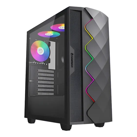 Gabinete Mid Tower Gamemax Diamond Cp Bk 4 Fan Argb 6
