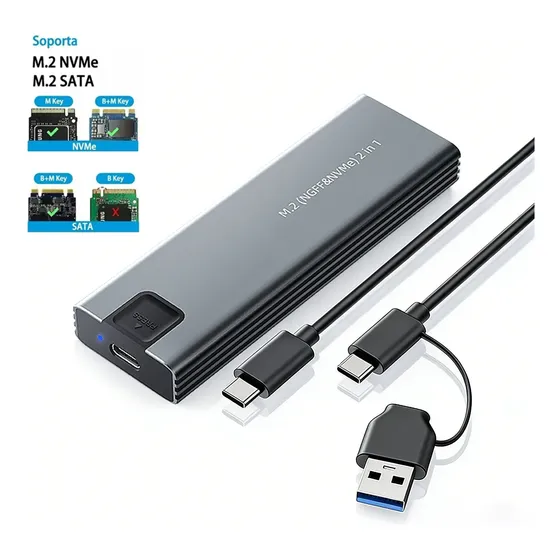 Gabinete Ssd M.2 Nvme Sata Usb 3.1 Aluminio