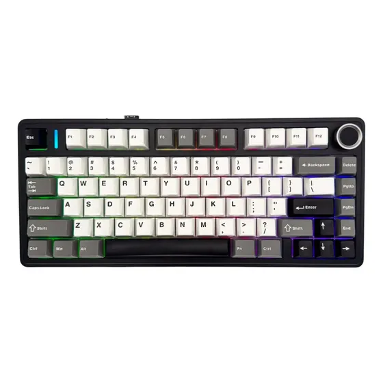 Teclado magnético inalámbrico Aula F75 HE trimodo 8Khz RGB Gasket Mount Black Grey White