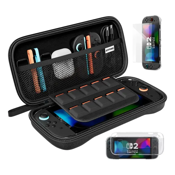 Funda Rígida Con Accesorios Para Switch 2 Negro