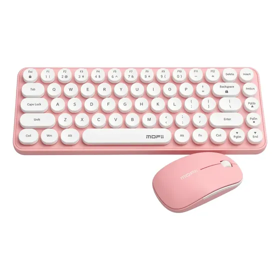 Teclado Y Mouse Inalambrico Pc/notebook Verde/rosa