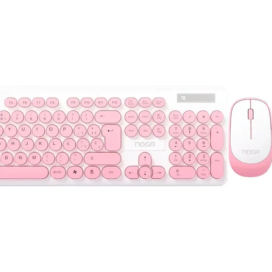 Combo Inalámbrico Teclado Mouse Usb 2.0 Noga S5800 Mouse Rosa Teclado Rosa