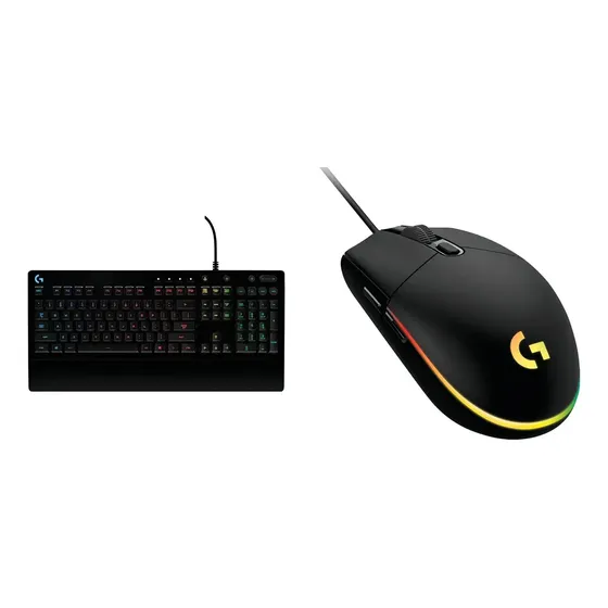 Kit Logitech: Teclado G213 Rgb Qwerty Inglés + Mouse G203 Lightsync Negro