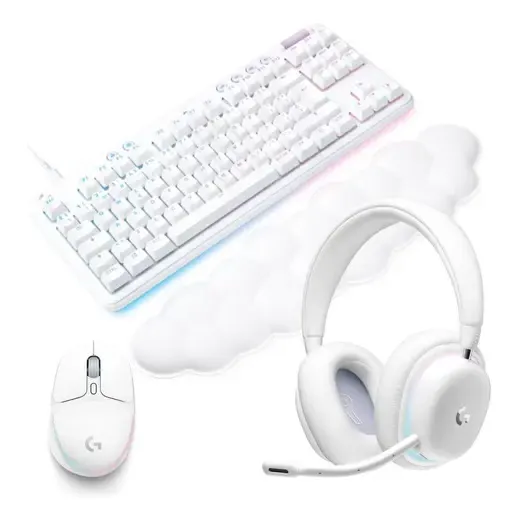 Logitech Combo Gamer Aurora Collection: G713 + G705 + G735 Color Del Mouse Blanco Color Del Teclado Blanco