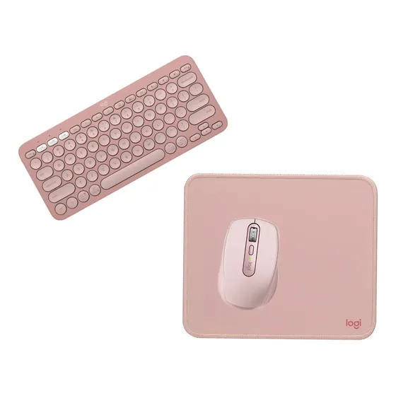 Kit Teclado Y Mouse Inalambrico Logitech K380s Pebble Keys 2 Y Mx Anywhere 3s + Pad Studio