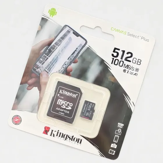 Tarjeta de memoria Kingston SDCS2/512GB MSD512GB Canvas Select con adaptador SD 512GB