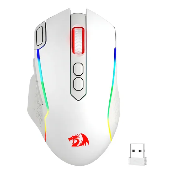 Ratón Inalámbrico Para Juegos Redragon M810 Pro, Tecla De 8 Color Blanco