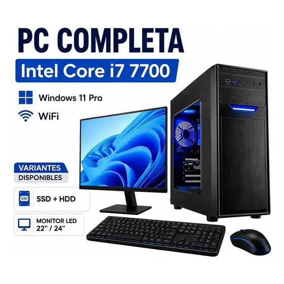 Computadora Completa Intel Core I7 7700 Windows 11 Wifi Ssd