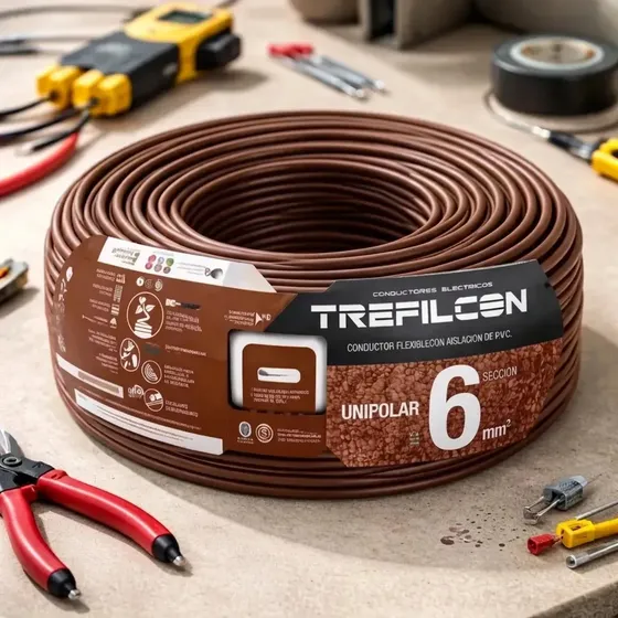 Cable Trefilcon Norm Unipolar 1x6mm Color Marron X 50 Metros