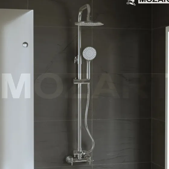 Columna de ducha doble comando exterior Mozart Boston color cromado 7951